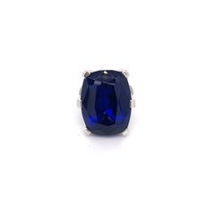 54.17 Carat Tanzanite and Diamond 18 Karat White Gold Cocktail Ring