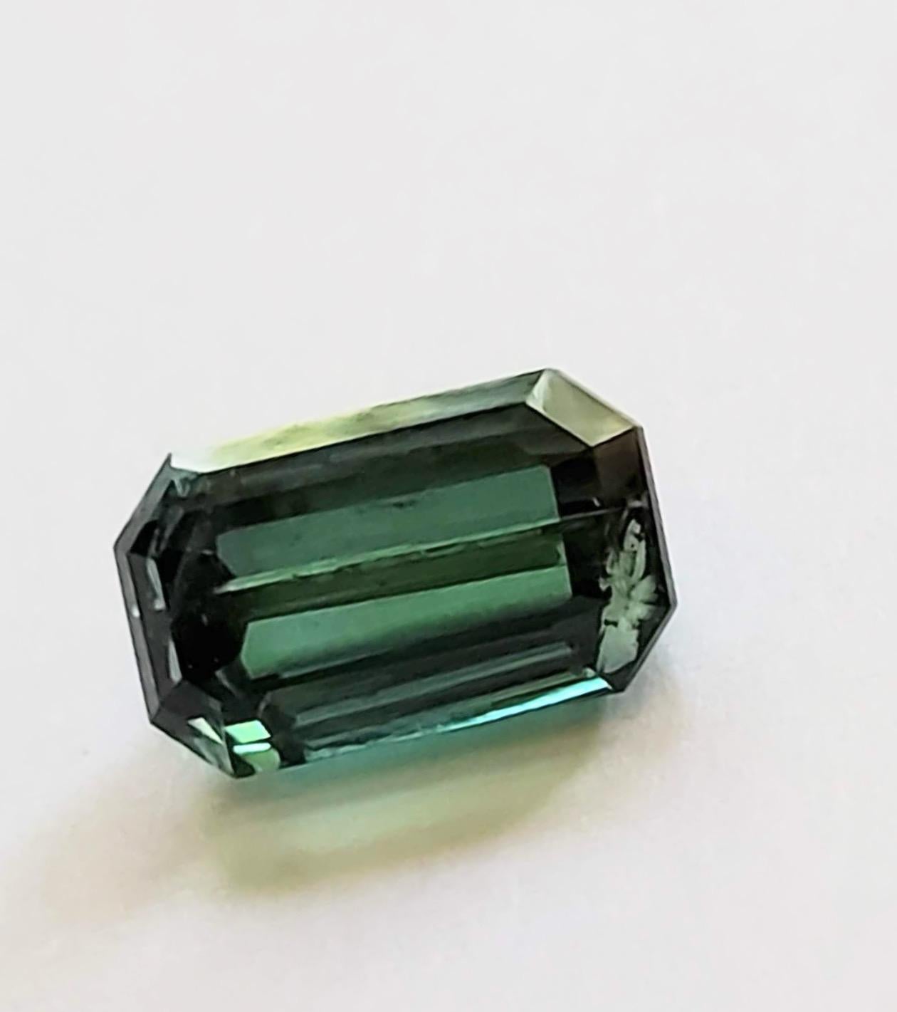 5.41ct Emerald Cut Deep Green Tourmaline 2