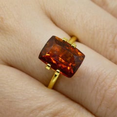5.41ct Rectangular Cushion Reddish Orange Hessonite Garnet from Sri Lanka