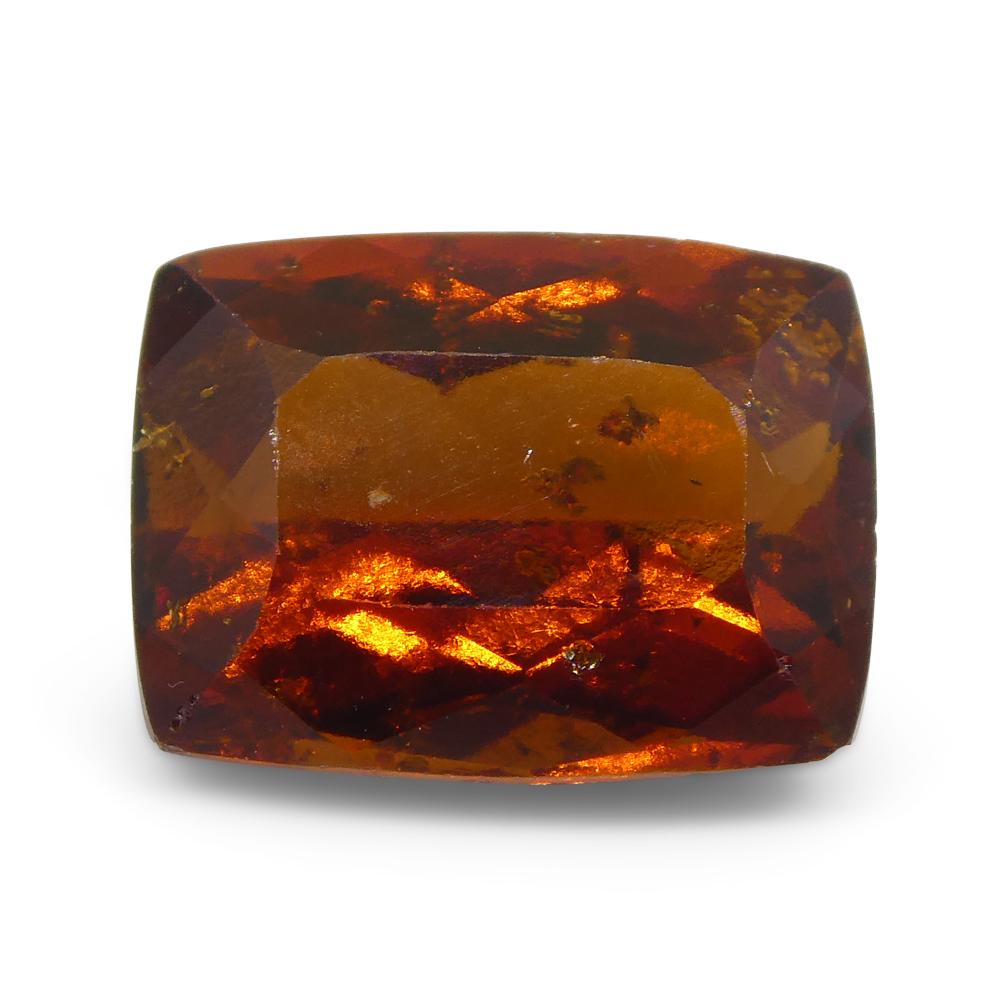 5.41ct Rectangular Cushion Reddish Orange Hessonite Garnet from Sri Lanka For Sale 1