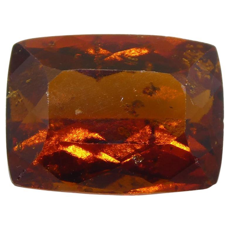 5.41ct Rectangular Cushion Reddish Orange Hessonite Garnet from Sri Lanka For Sale
