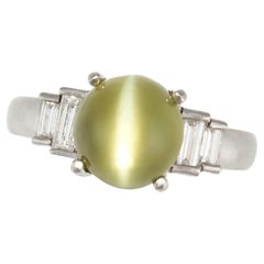 5.42 Carat Cats Eye Diamond Platinum Ring