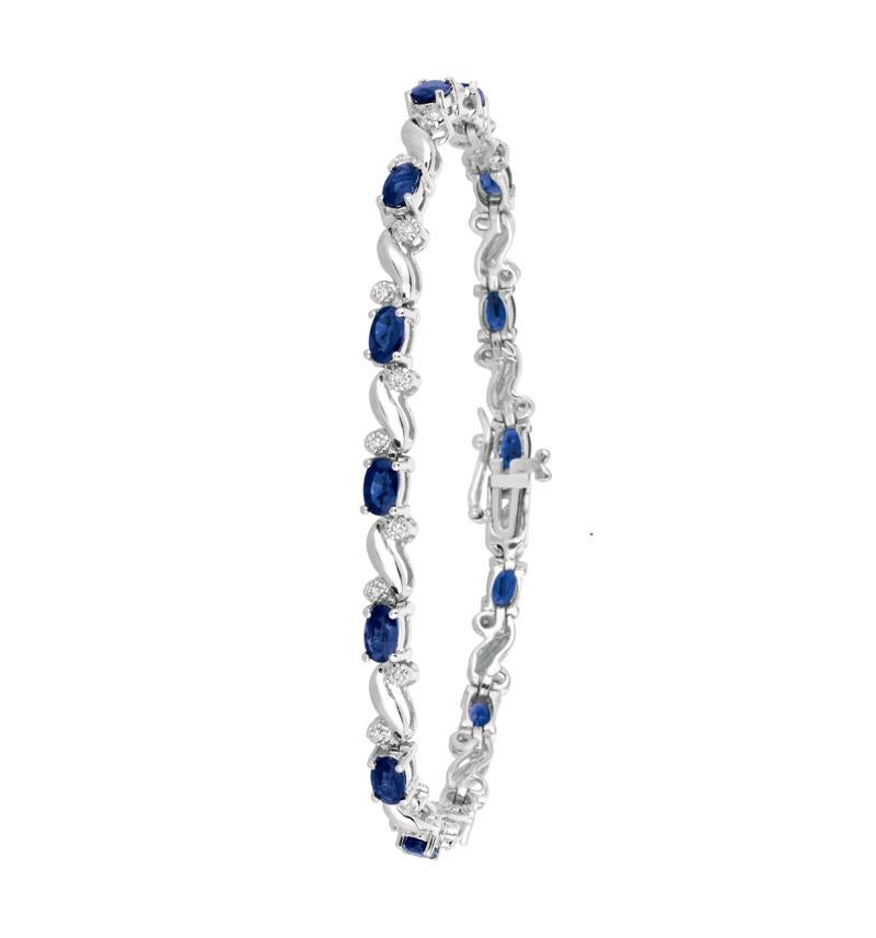 5.42 Carat Natural Sapphire and Diamond Bracelet G SI 14K White Gold 7''

100% Natural Diamonds and Sapphires
5.42CTW (26 diamonds - 0.23CT, 13 Sapphires - 5.19CT)
Dia Color: G-H
Dia Clarity: SI
14K White Gold, prong style, 8 grams
7 inches in