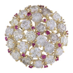 Natural Diamond Ruby Ring In 14 Karat White Gold 
