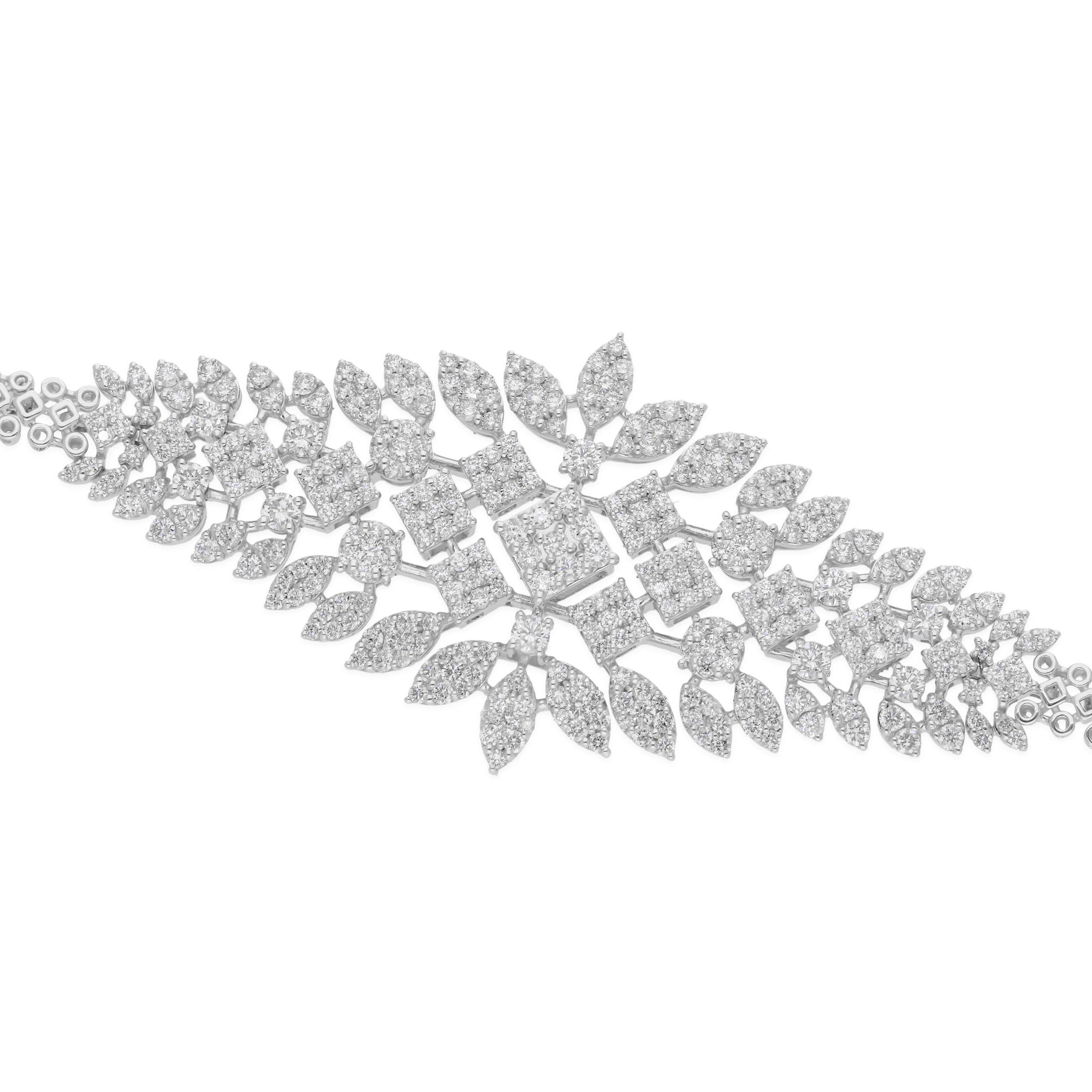 Cast from 14-karat gold, these exquisite bracelet is handset with 5.42 carats of sparkling diamonds.

FOLLOW SPECTRUM JEWELS storefront to view the latest collection & exclusive pieces. Spectrum Jewels is proudly rated as a Top Seller on 1stdibs