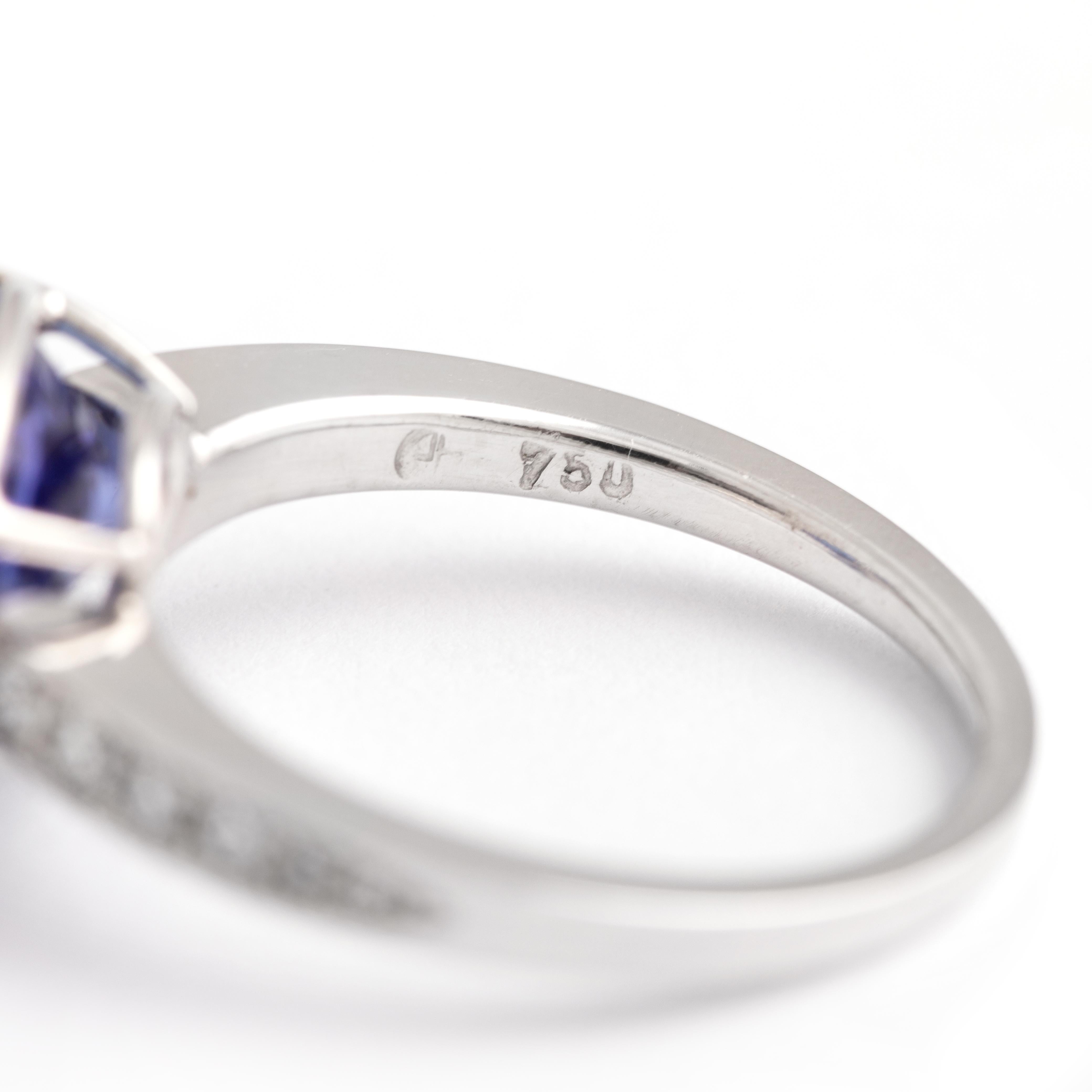 5.43 Carat Tanzanite White Gold Ring In New Condition For Sale In Geneva, CH