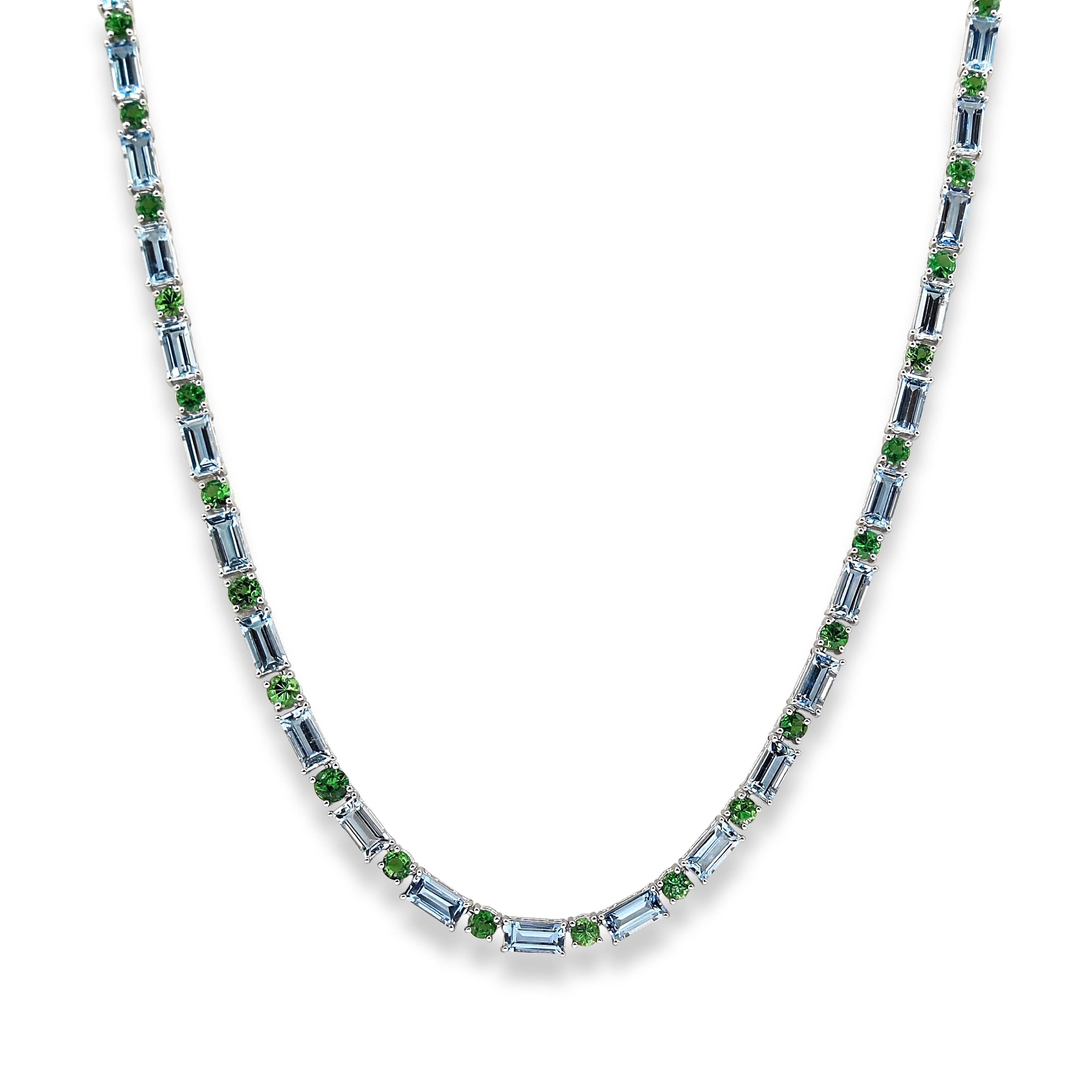 54,31 Carati Collana di Tsavorite e Acquamarina In condizioni Nuovo in vendita a New York, NY