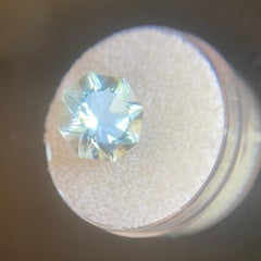 5.44 Carat Blue Aquamarine Large Fancy Round Octagon Cut Loose Beryl Gemstone
