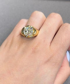 Anillo de diamantes talla mina antigua de 5.44 quilates