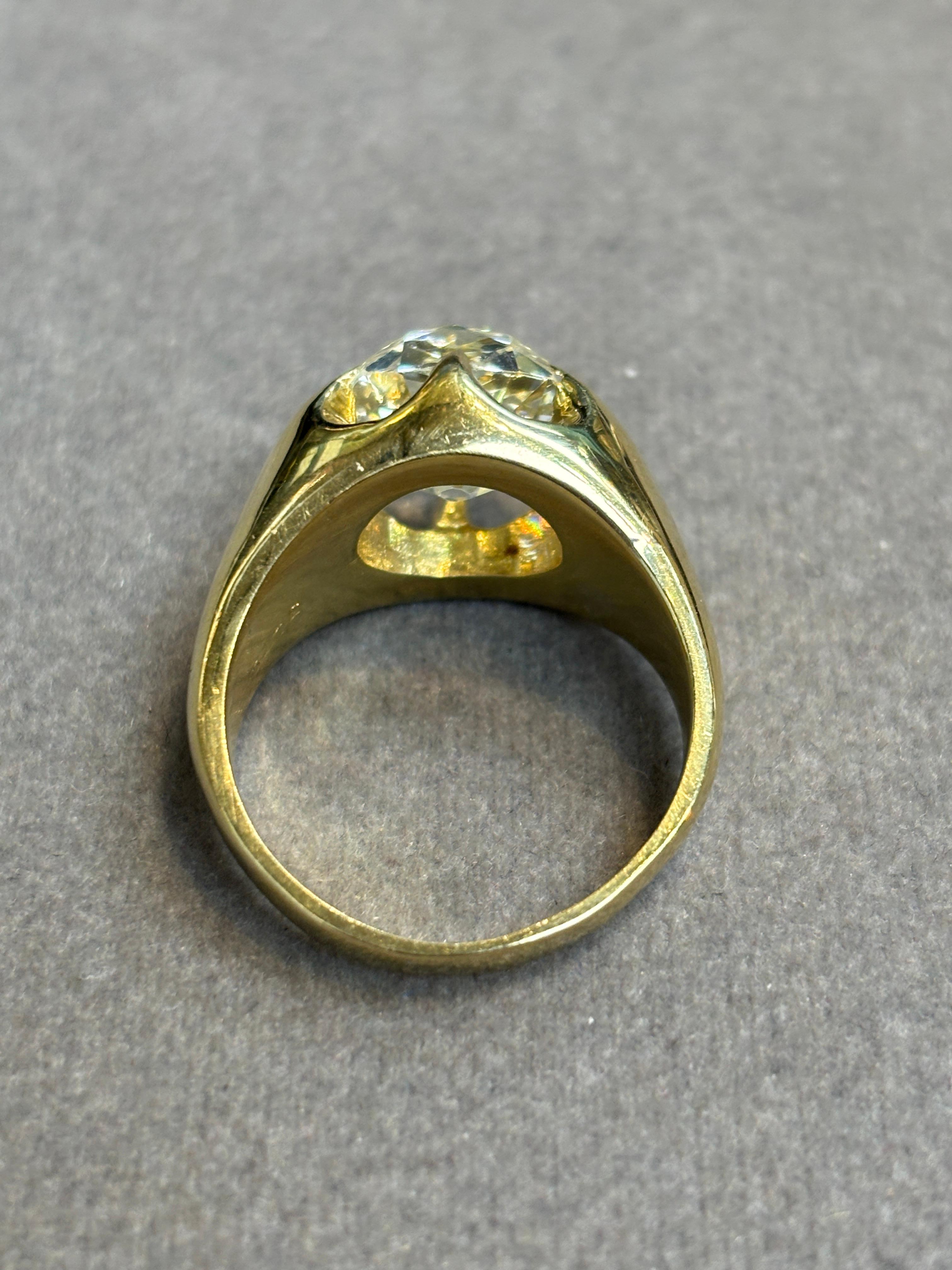 5.44 Carat Old Mine Cut Diamond Ring For Sale 2