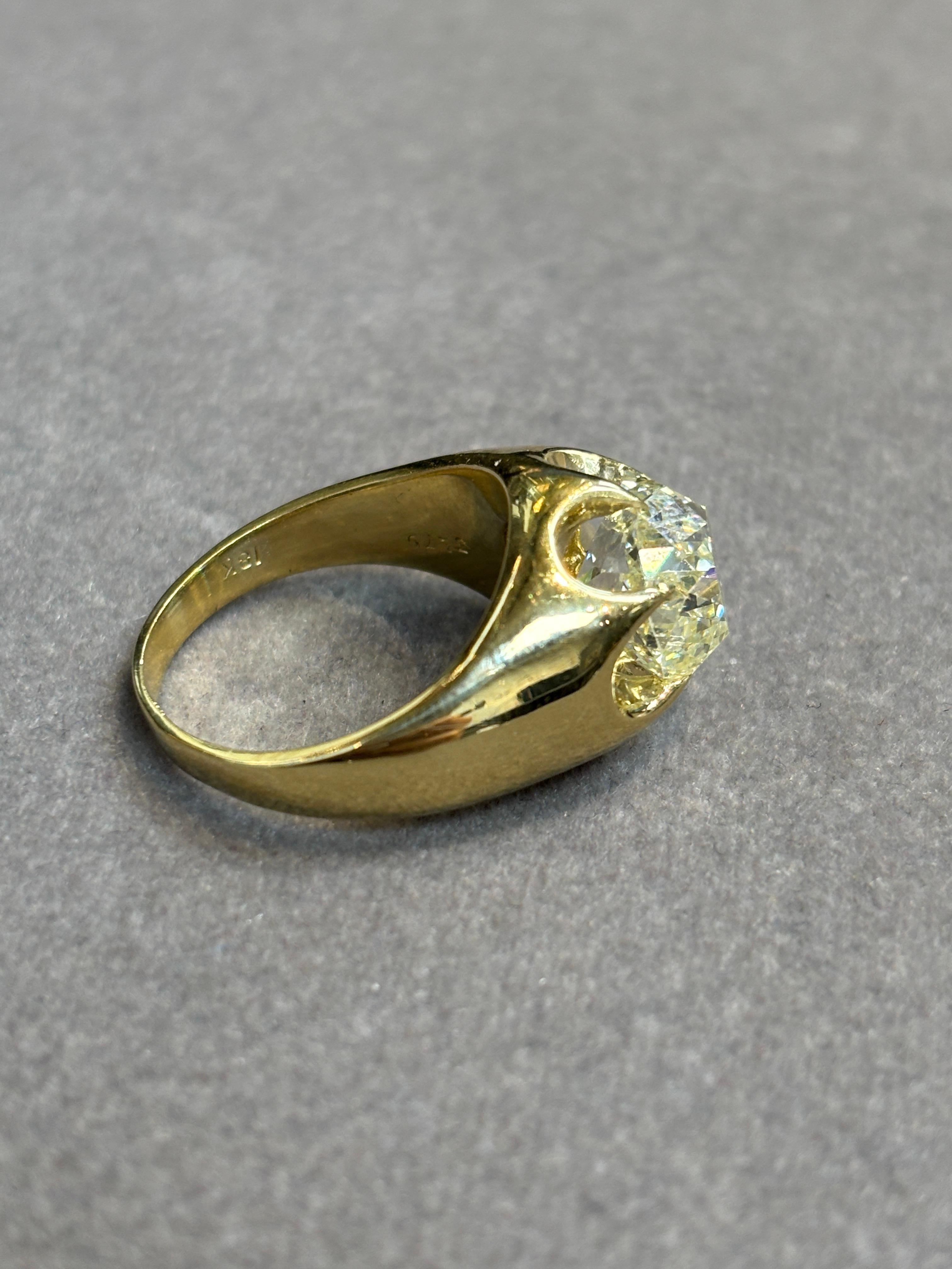 5.44 Carat Old Mine Cut Diamond Ring For Sale 3