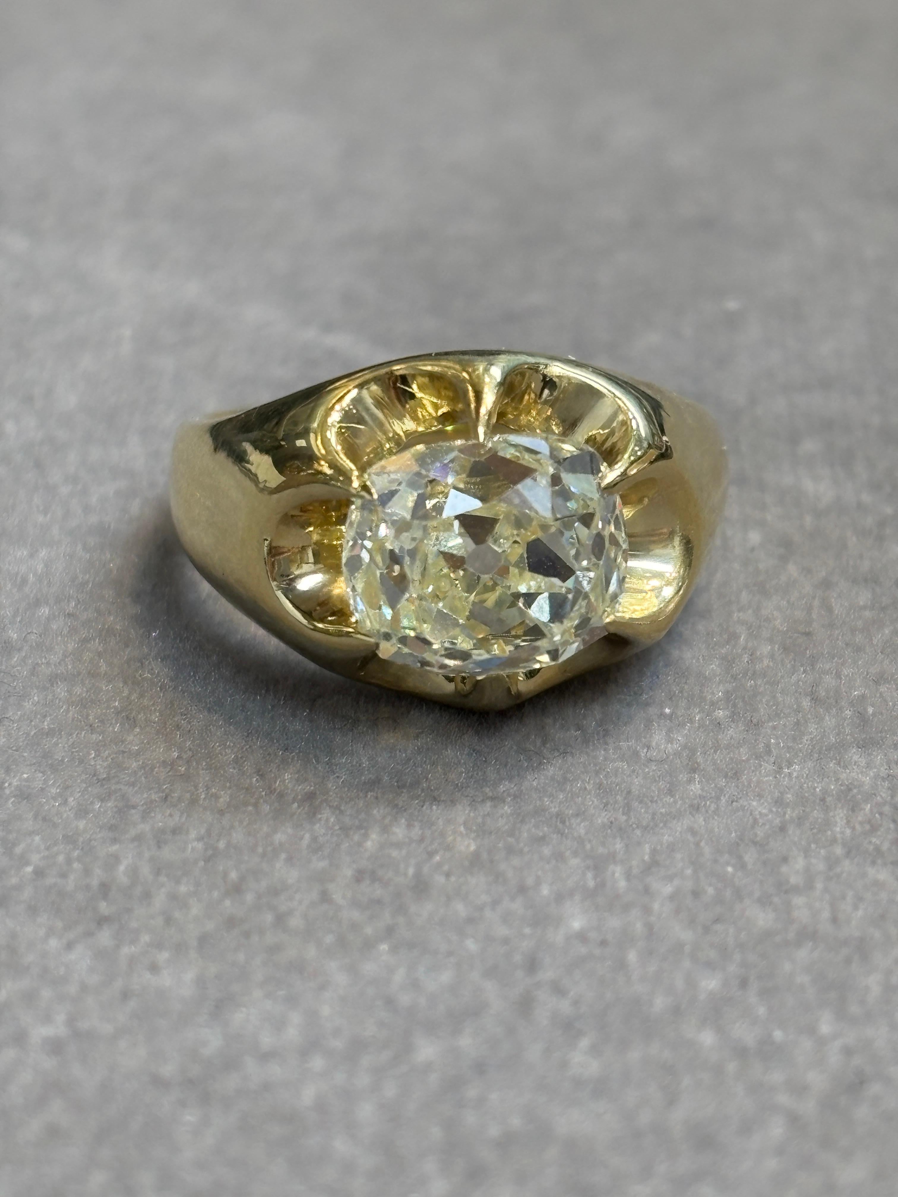 5.44 Carat Old Mine Cut Diamond Ring For Sale 4