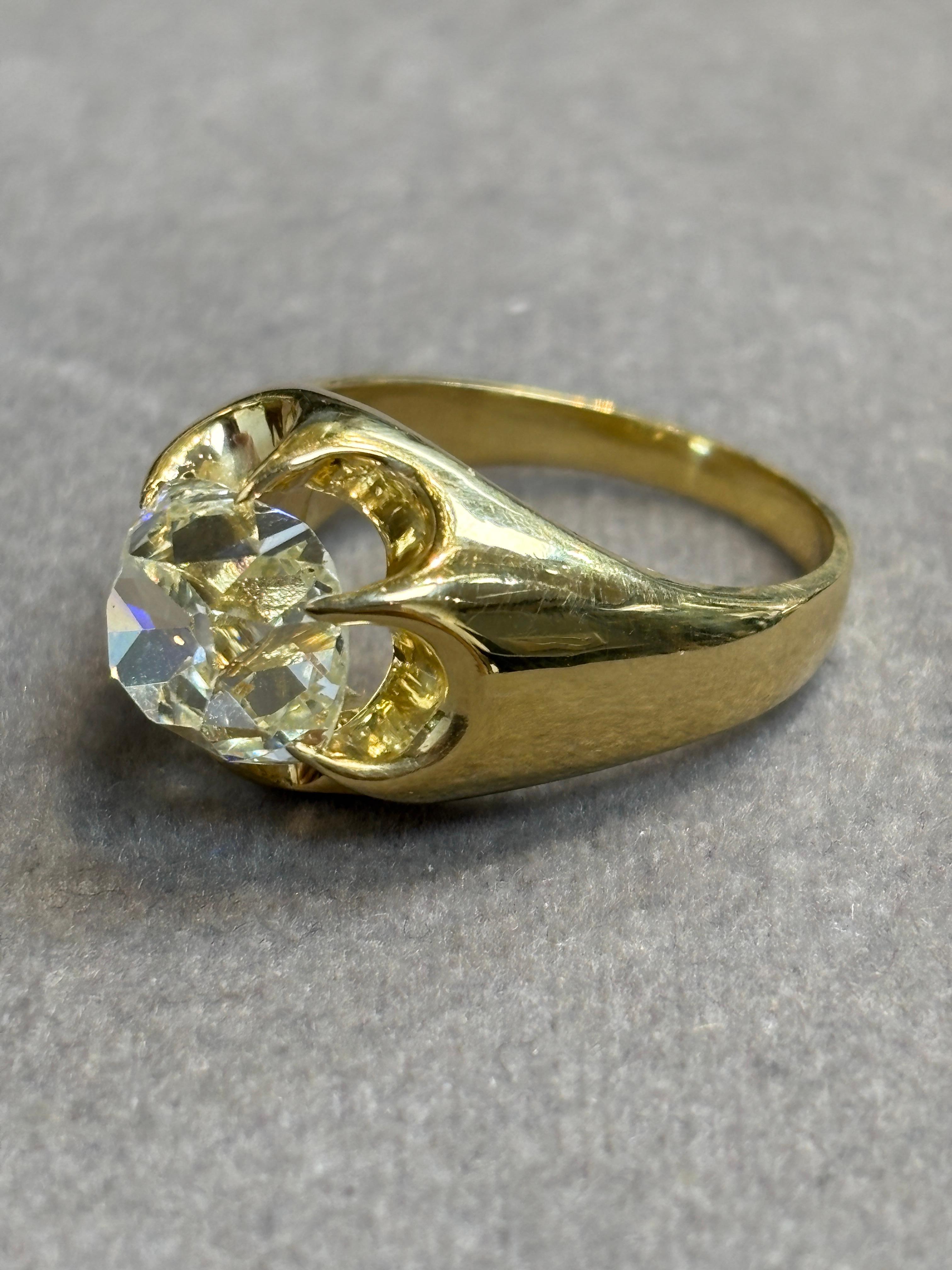 5.44 Carat Old Mine Cut Diamond Ring For Sale 5