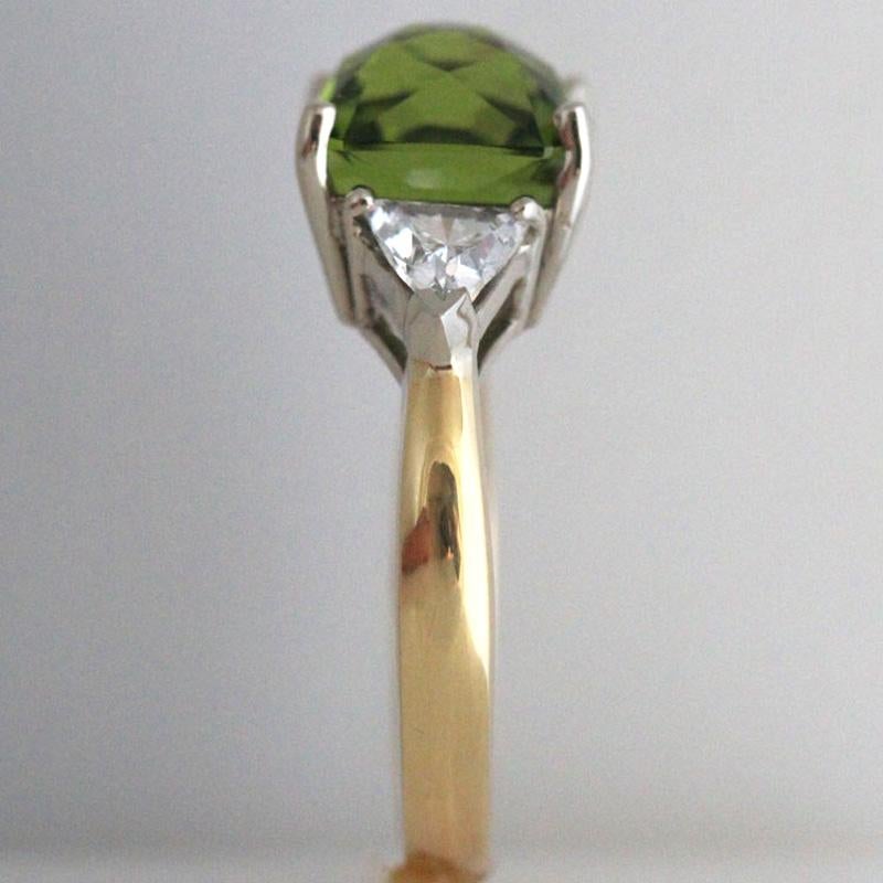 Anello da 5,44 carati di peridoto, 0,69 carati di diametro, 18 carati, Ben Dannie Design del 1990 In condizioni ottime in vendita a West Hollywood, CA