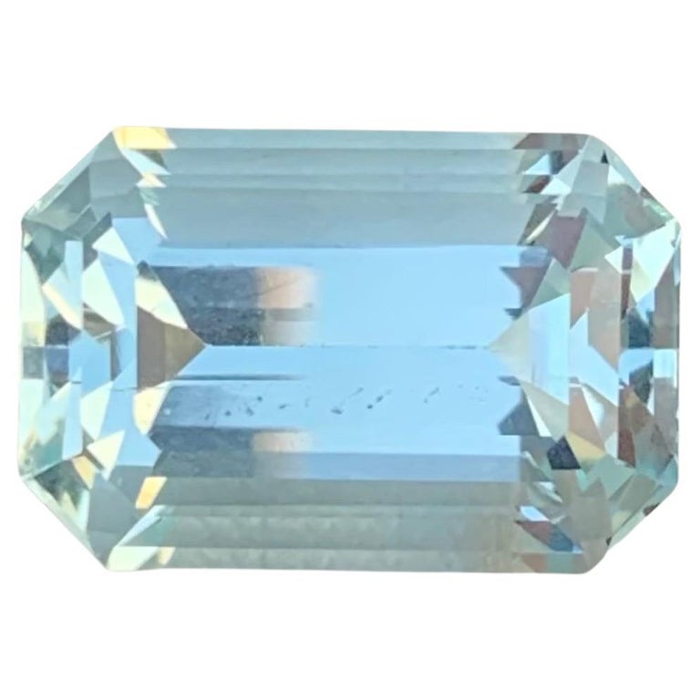 Carat Natural Faceted Aquamarine Emerald Shape Gemstone For