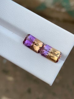 5.45 Carat Natural Loose Ametrine Pair Scissors Cut Gemstone From Bolivia