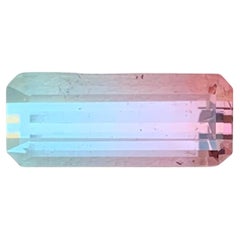 5.45 Carat Natural Loose Bi Colour Tourmaline Long Emerald Shape Gem