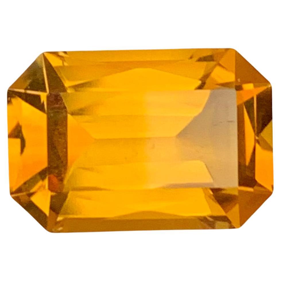 5.45 Carat Natural Loose Citrine Emerald Shape Gem For Jewellery