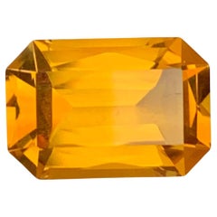 5.45 Carat Natural Loose Citrine Emerald Shape Gem For Jewellery