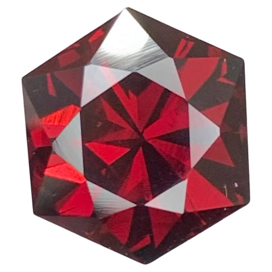 5,45 Karat Natürlicher loser tiefroter Granat Stein Hexagon Schliff Afrikanischer Edelstein