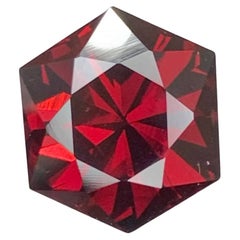 5,45 Karat Natürlicher loser tiefroter Granat Stein Hexagon Schliff Afrikanischer Edelstein