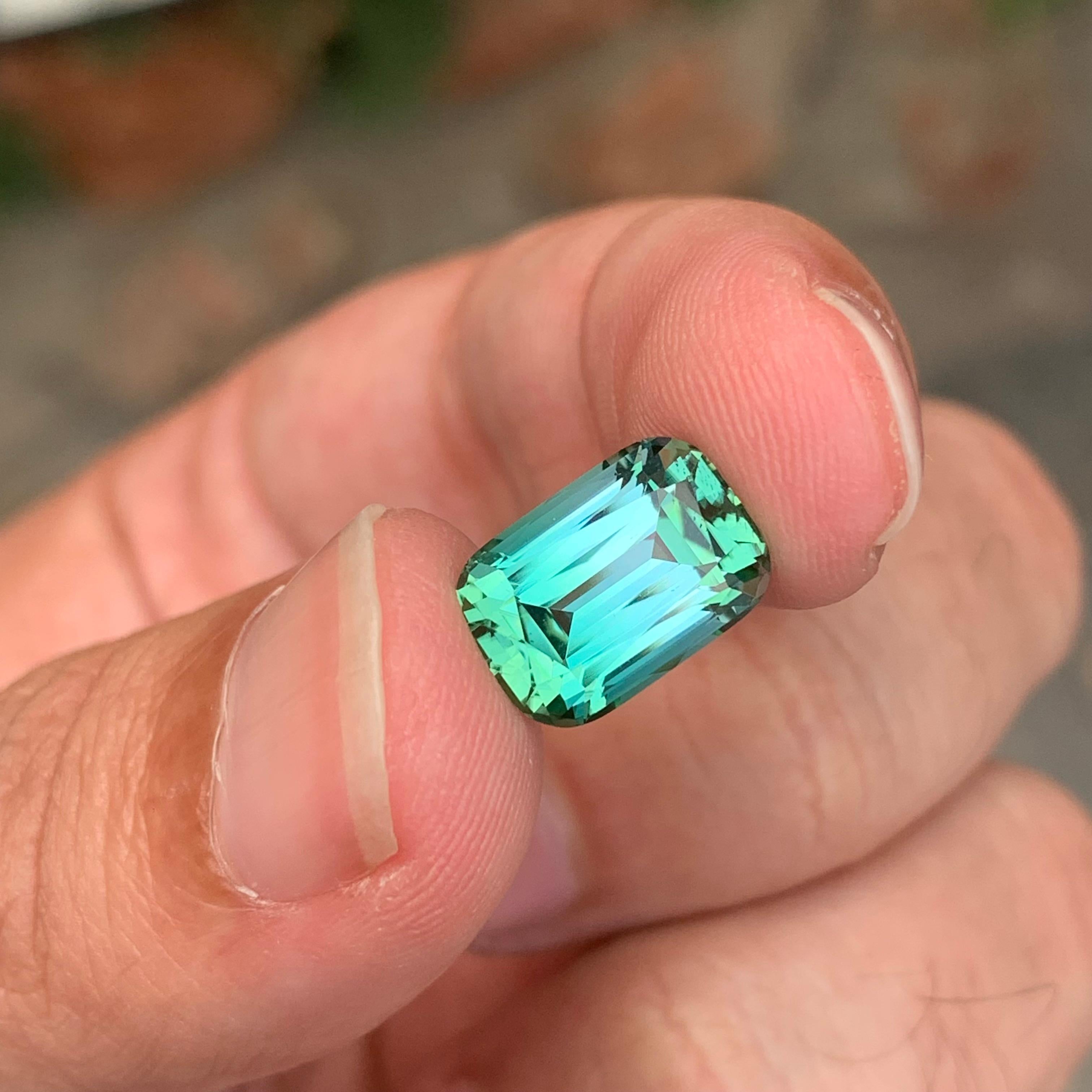 Top Quality 5.45 Carats Natural Loose Bicolor Seafoam Tourmaline en vente 3