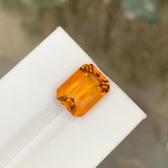 5.45 Carat Natural Loose Madeira Citrine Emerald Shape Gemstone