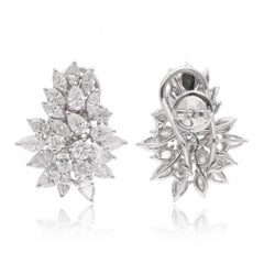 Orecchini di diamanti a pera da 5,45 carati SI Clarity HI Color Gioielli in oro bianco 18 carati