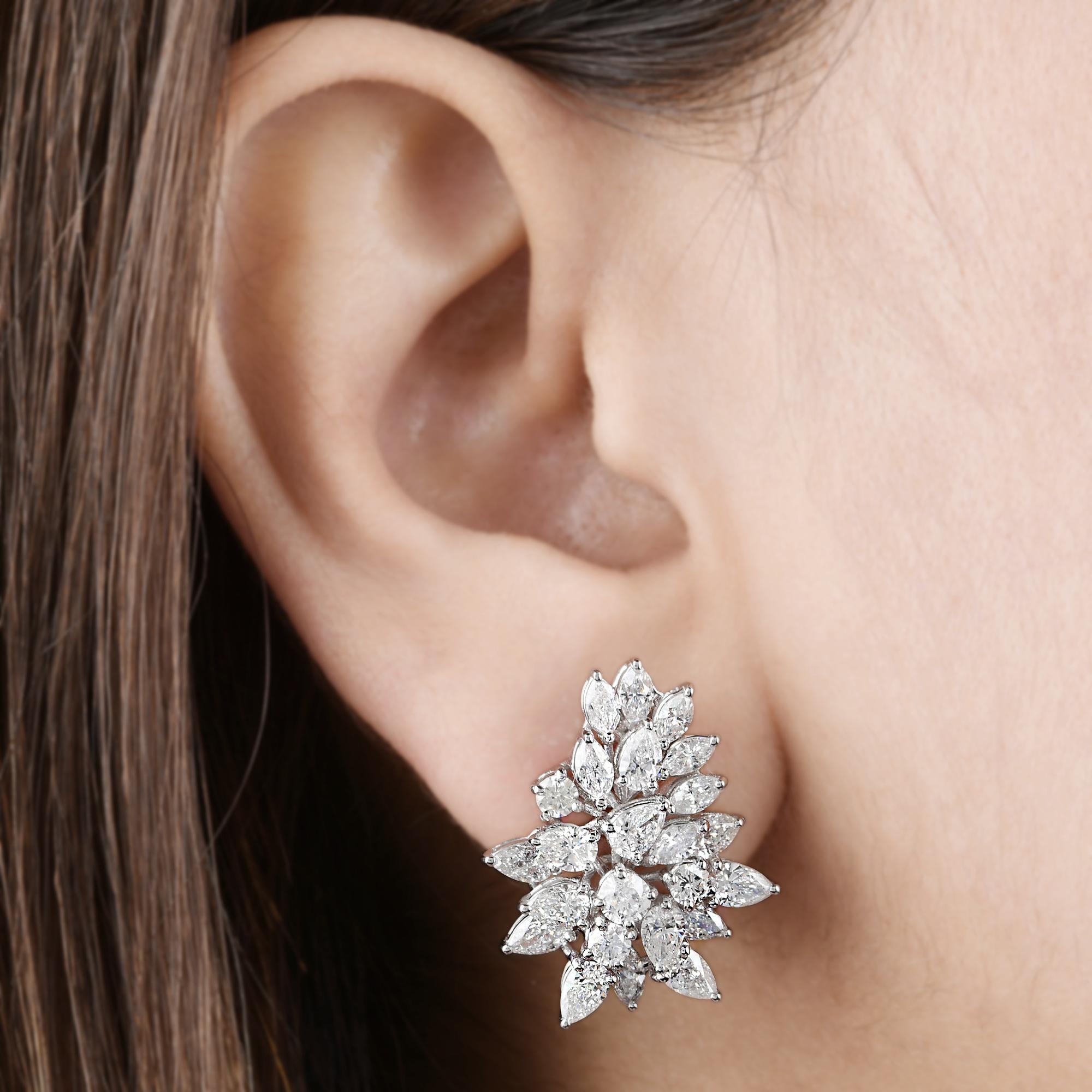 5,45 quilates SI Claridad HI Color Pendientes de diamantes pera Joyas de oro blanco de 18 quilates Corte pera en venta