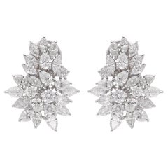 Orecchini di diamanti a pera da 5,45 carati SI Clarity HI Color Gioielli in oro bianco 18 carati