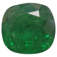 5.45 Carats Cushion Tsavorite Garnet, January Birthstone, 9.4x9.9x6.6mm