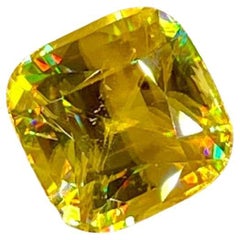 5.45 Carats Fine Sphene Stone Cushion Cut Natural Madagascar's Gemstone