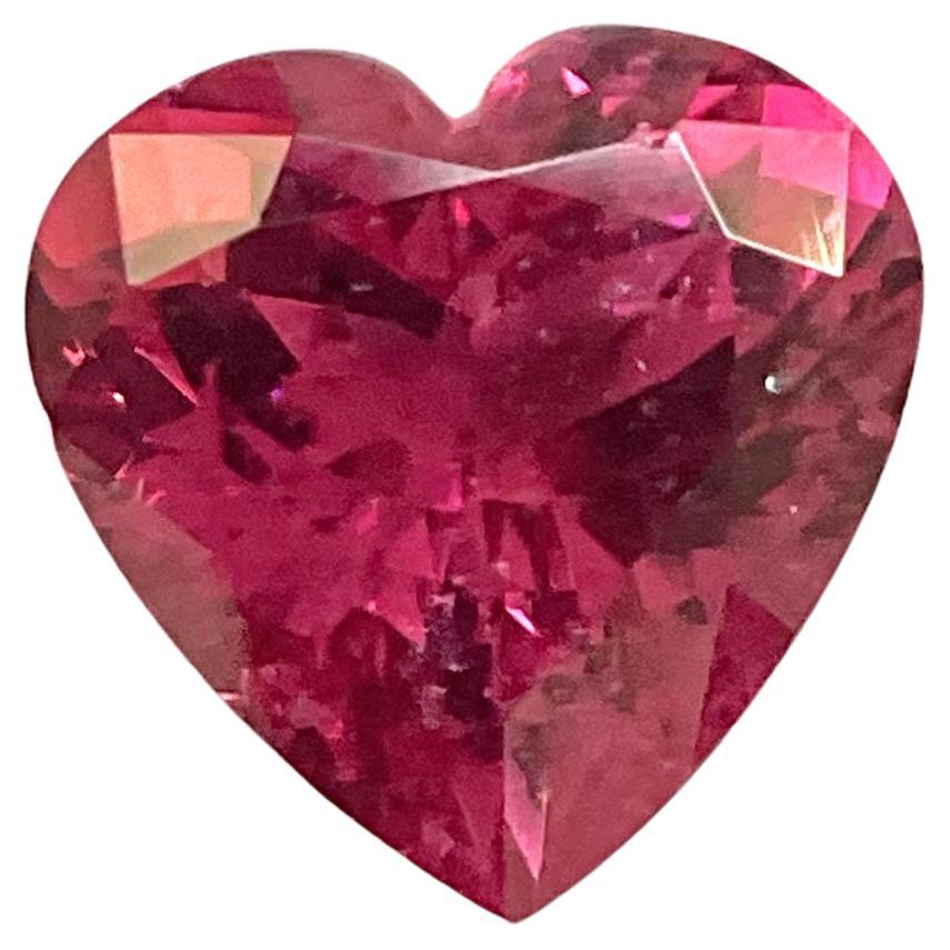 Art Deco 5.45 Carats Rubellite Tourmaline Heart Cut Stone For Jewelry Natural Gemstone For Sale