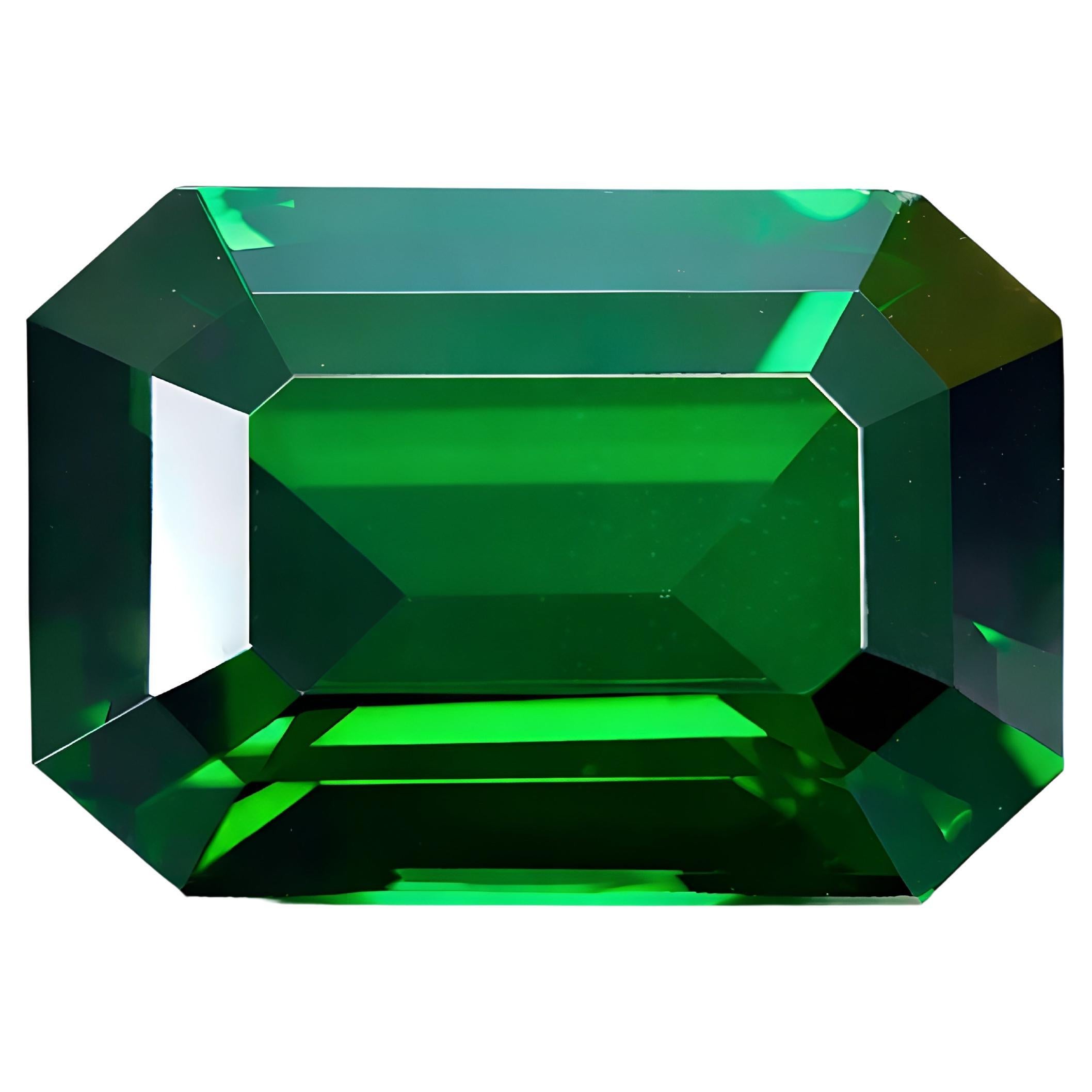 5.45 ct Double Certified Vivid Green Tsavorite East Africa Provenance