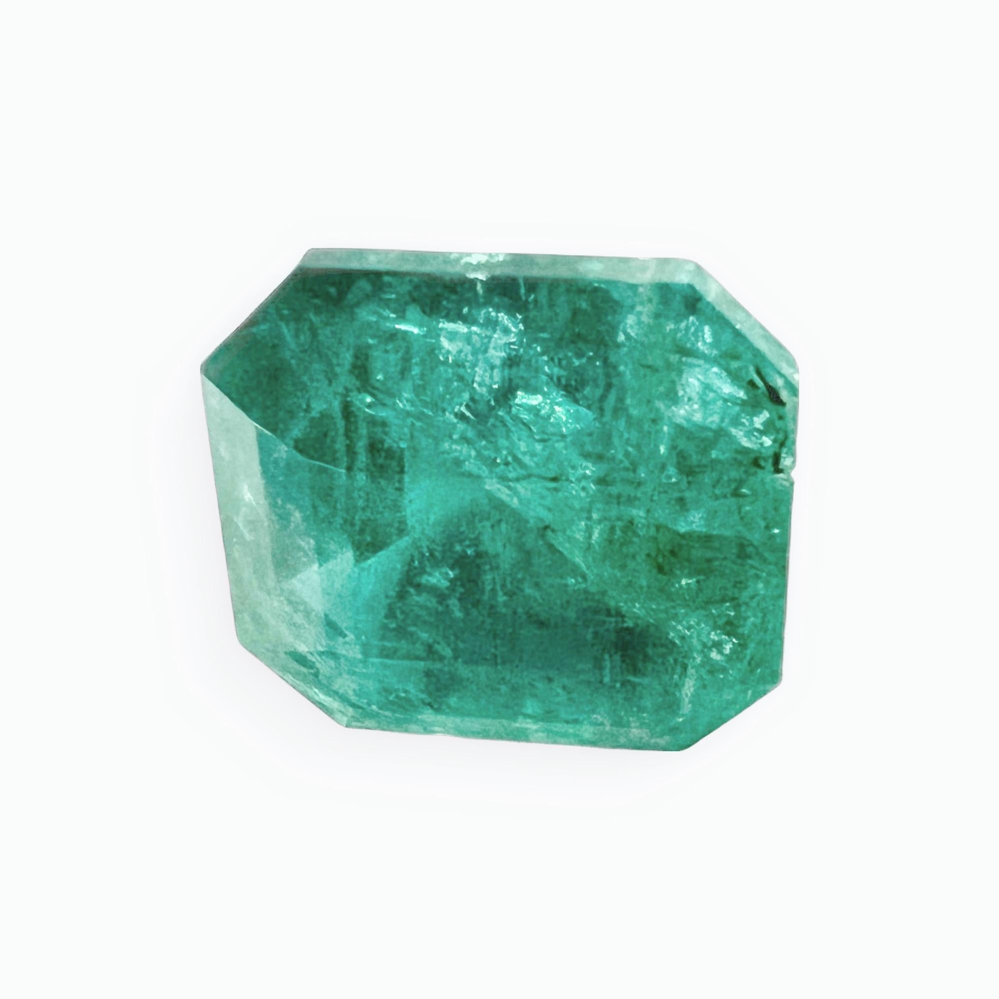 Women's or Men's 5.45ct NON-OILED Emerald Cut Natural EMERALD Gemstone For Sale