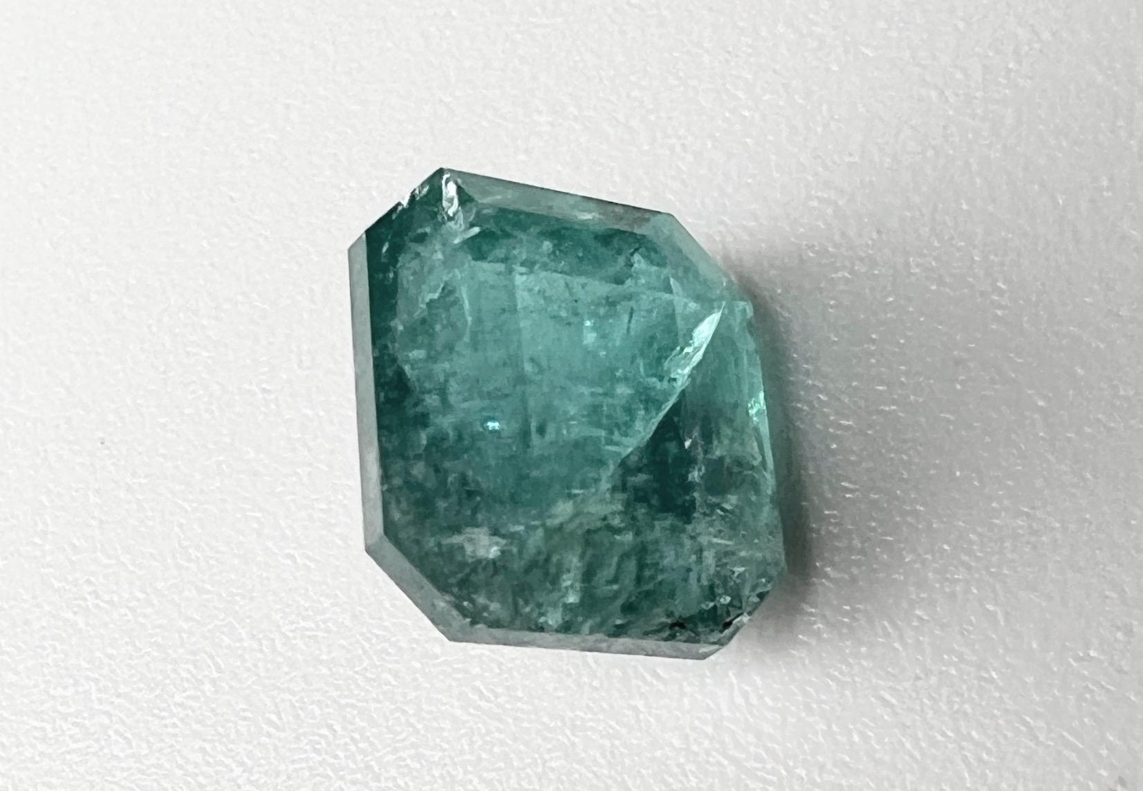5.45ct NON-OILED Emerald Cut Natural EMERALD Gemstone For Sale 6