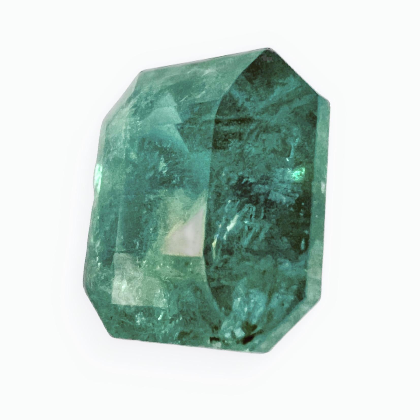5.45ct NON-OILED Emerald Cut Natural EMERALD Gemstone In New Condition For Sale In Sheridan, WY