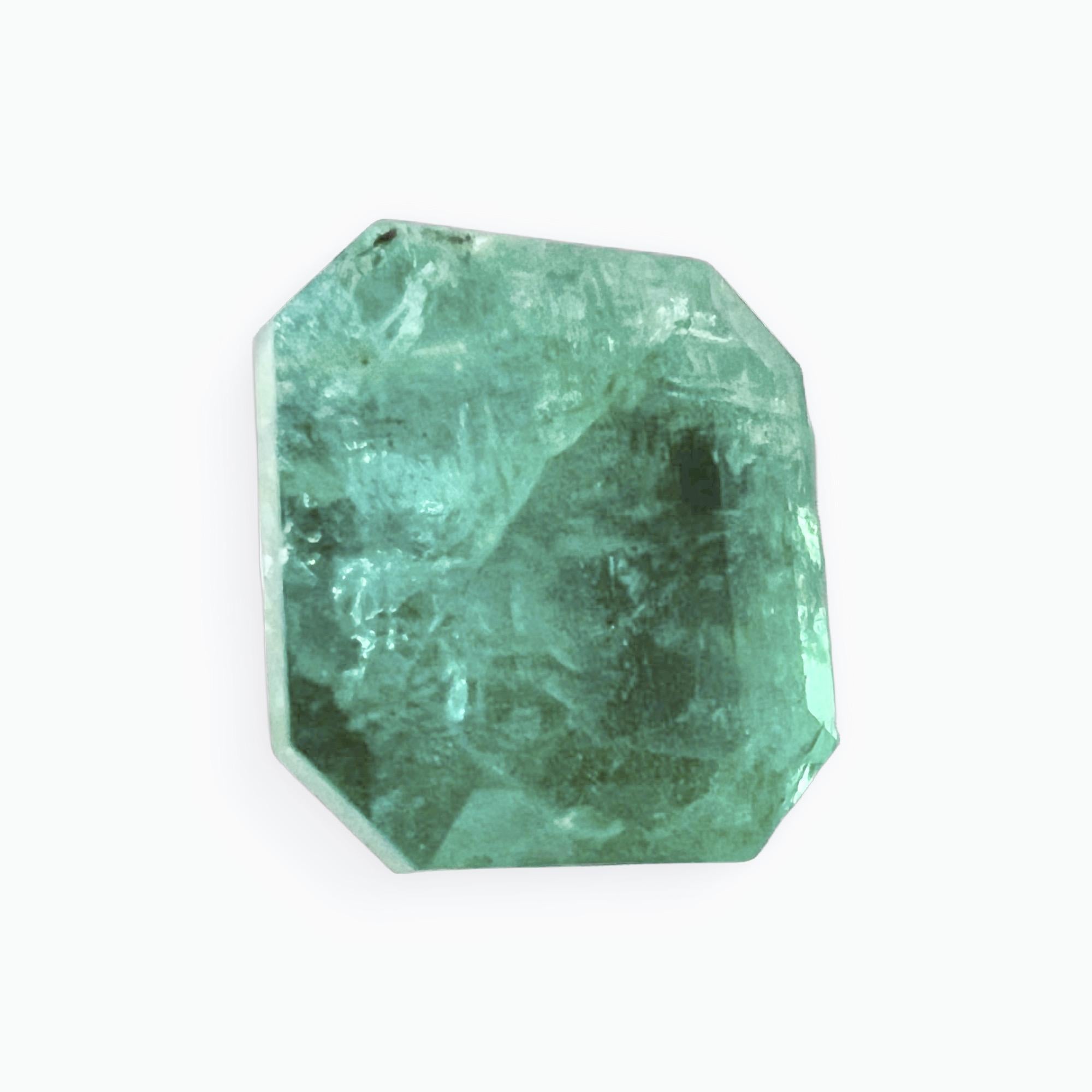 5.45ct NON-OILED Emerald Cut Natural EMERALD Gemstone For Sale 1