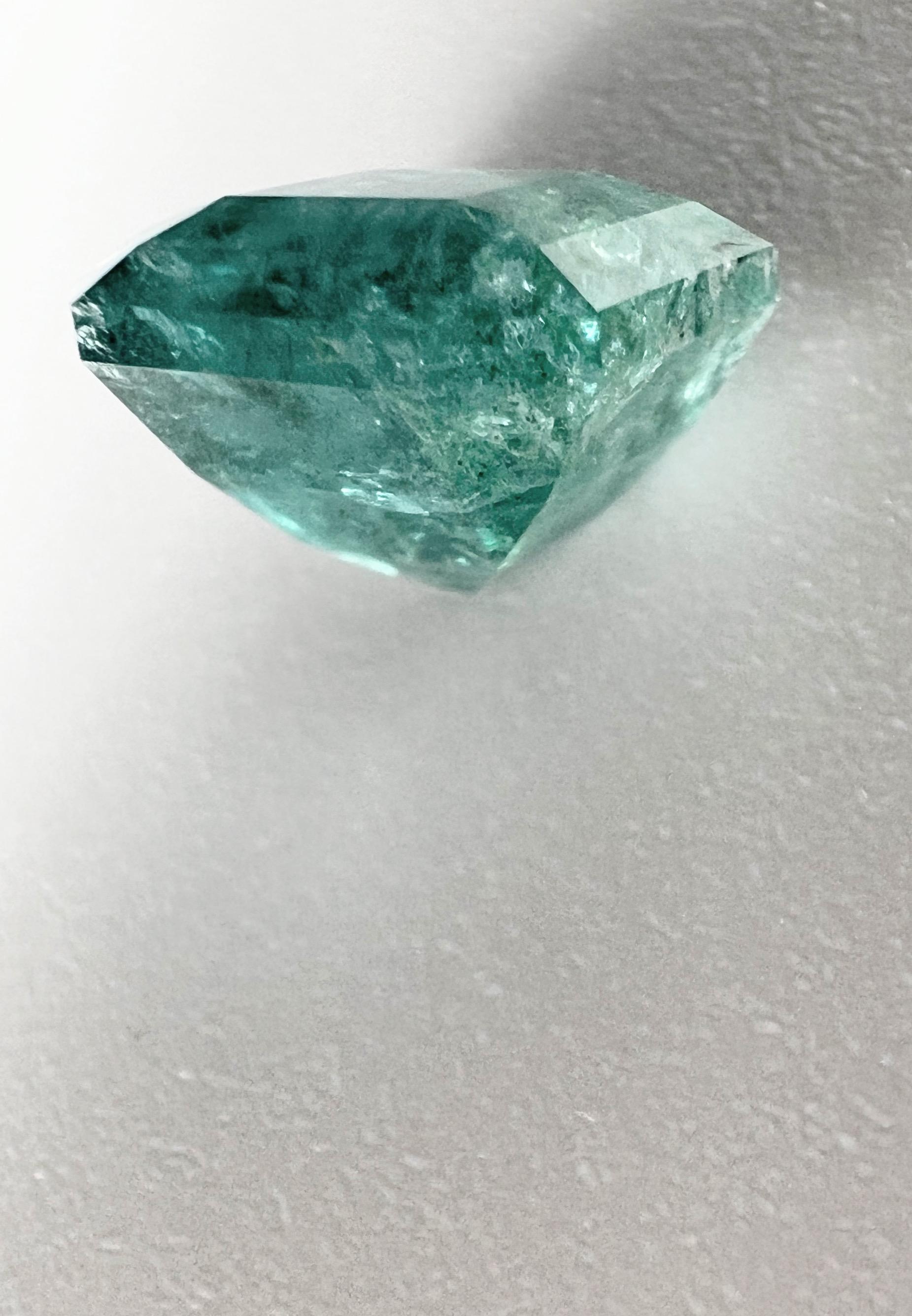 5.45ct NON-OILED Emerald Cut Natural EMERALD Gemstone For Sale 1