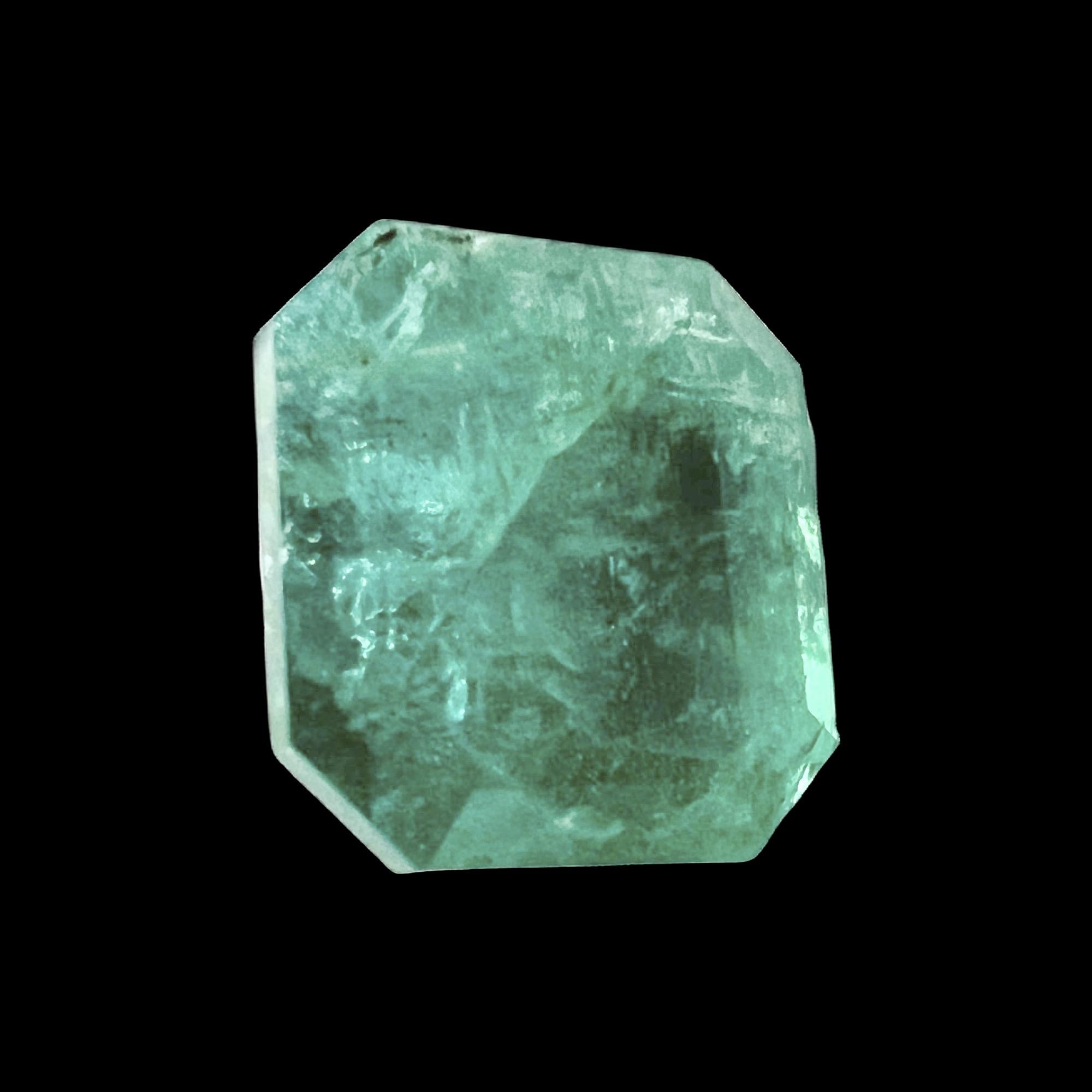 5.45ct NON-OILED Emerald Cut Natural EMERALD Gemstone For Sale 2