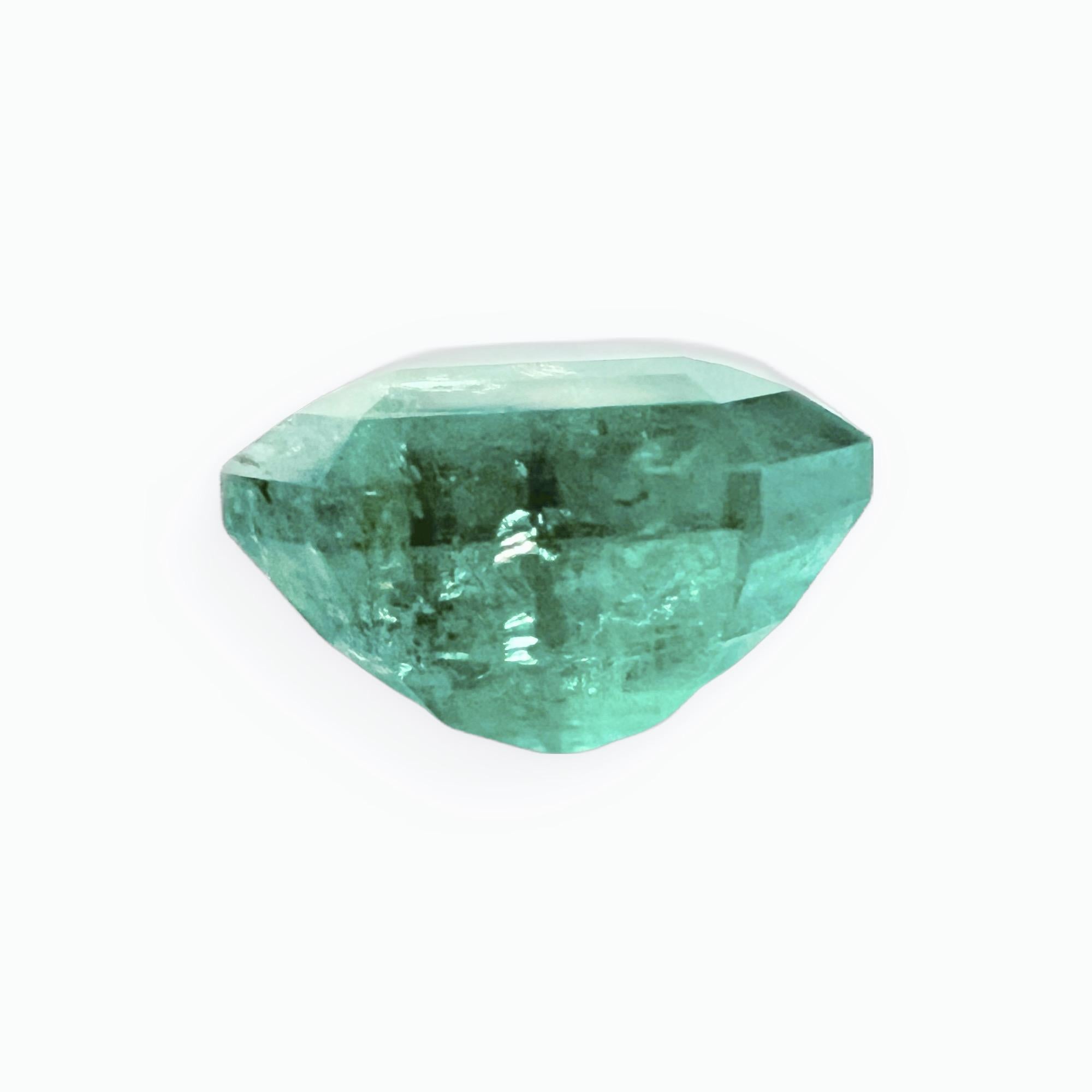 Artisan 5.45ct NON-OILED Emerald Cut Natural EMERALD Gemstone For Sale