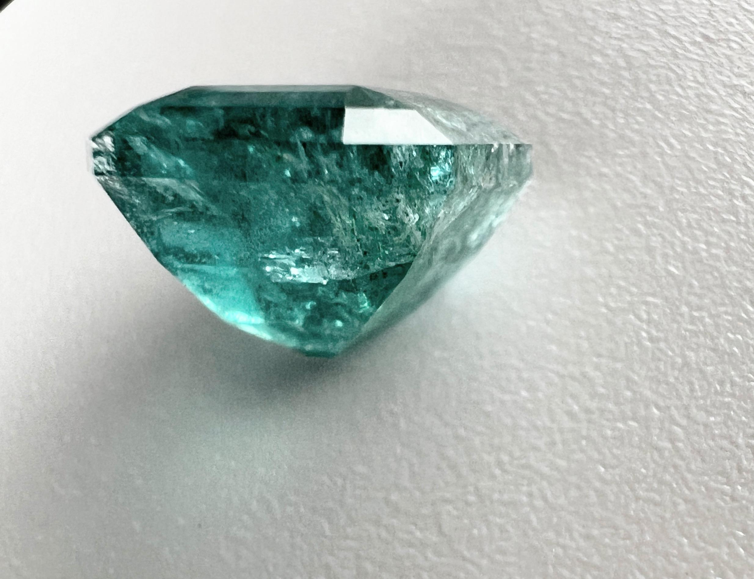 5.45ct NON-OILED Emerald Cut Natural EMERALD Gemstone For Sale 3