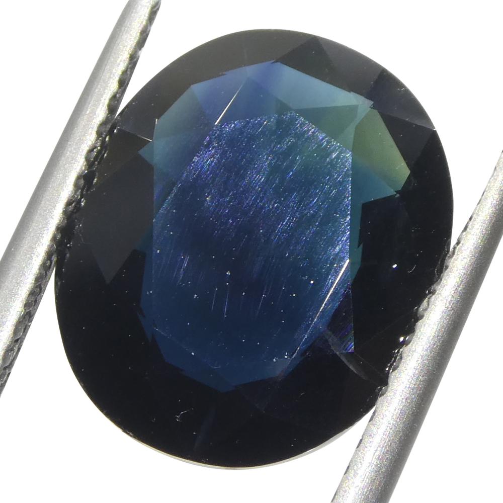 Taille brillant Saphir bleu ovale de 5,45ct d'Australie en vente