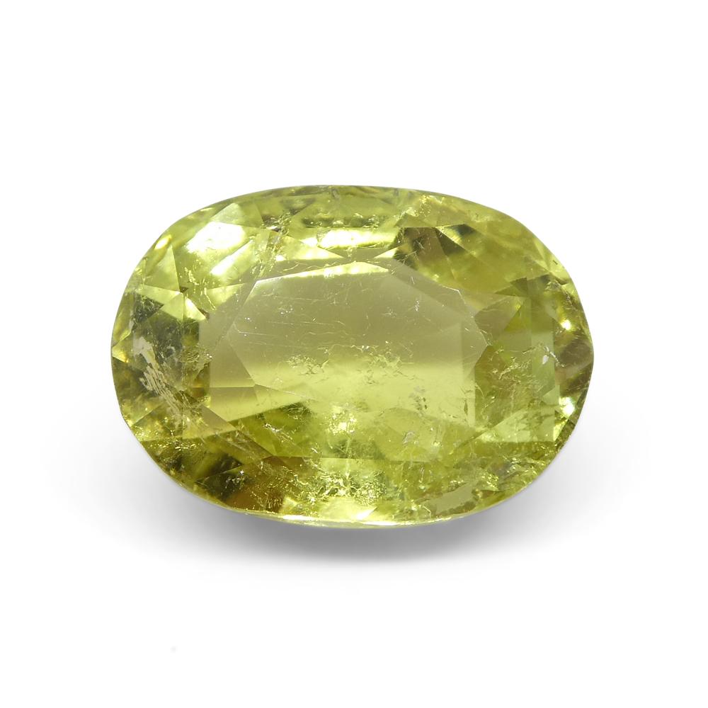 Oval Cut 5.45ct Oval Yellow Tourmaline from Brazil For Sale