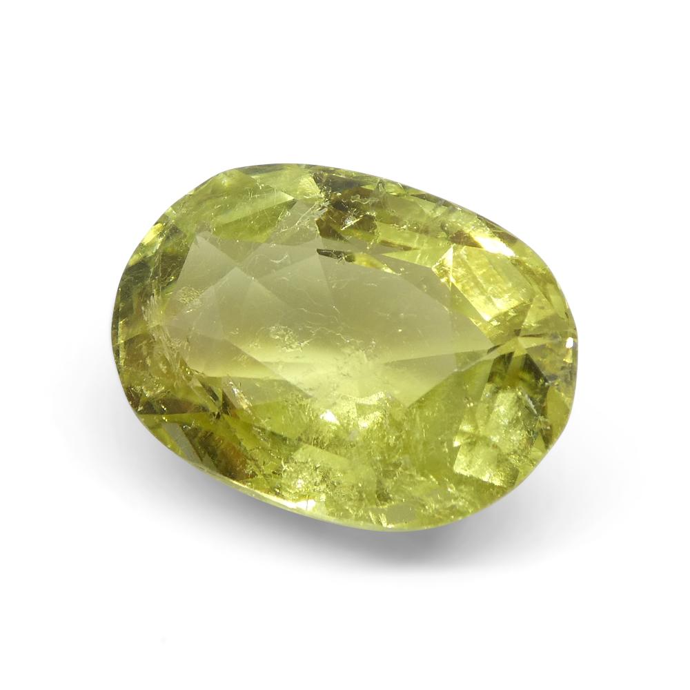 5.45ct Oval Yellow Tourmaline from Brazil In New Condition For Sale In Toronto, Ontario