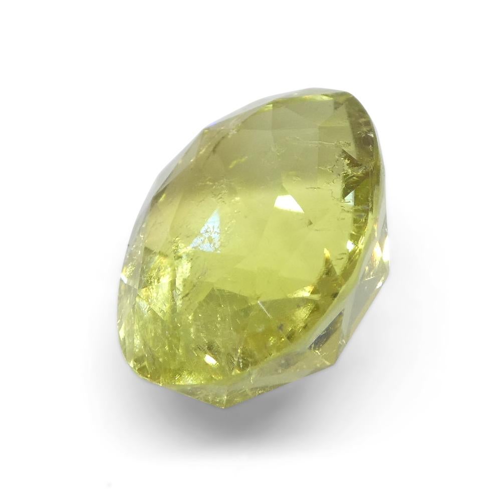 Women's or Men's 5.45ct Oval Yellow Tourmaline from Brazil For Sale