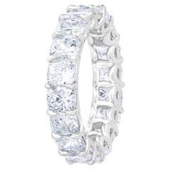 5.46 Carat Cushion Cut Eternity Band Ring