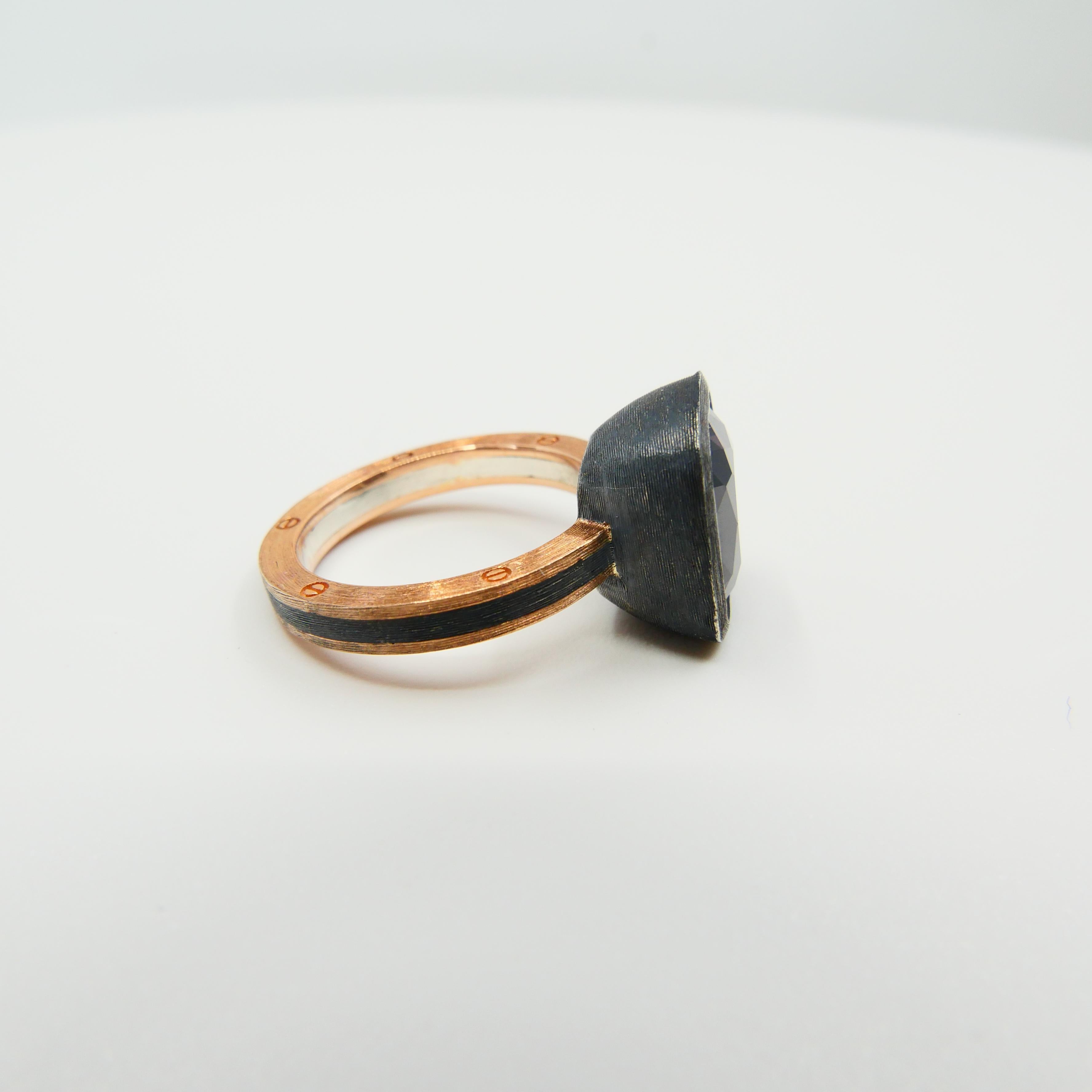 5.46 Carat Purple Spinel Ring Set in Combination of 18k Gold & 925 Silver For Sale 10
