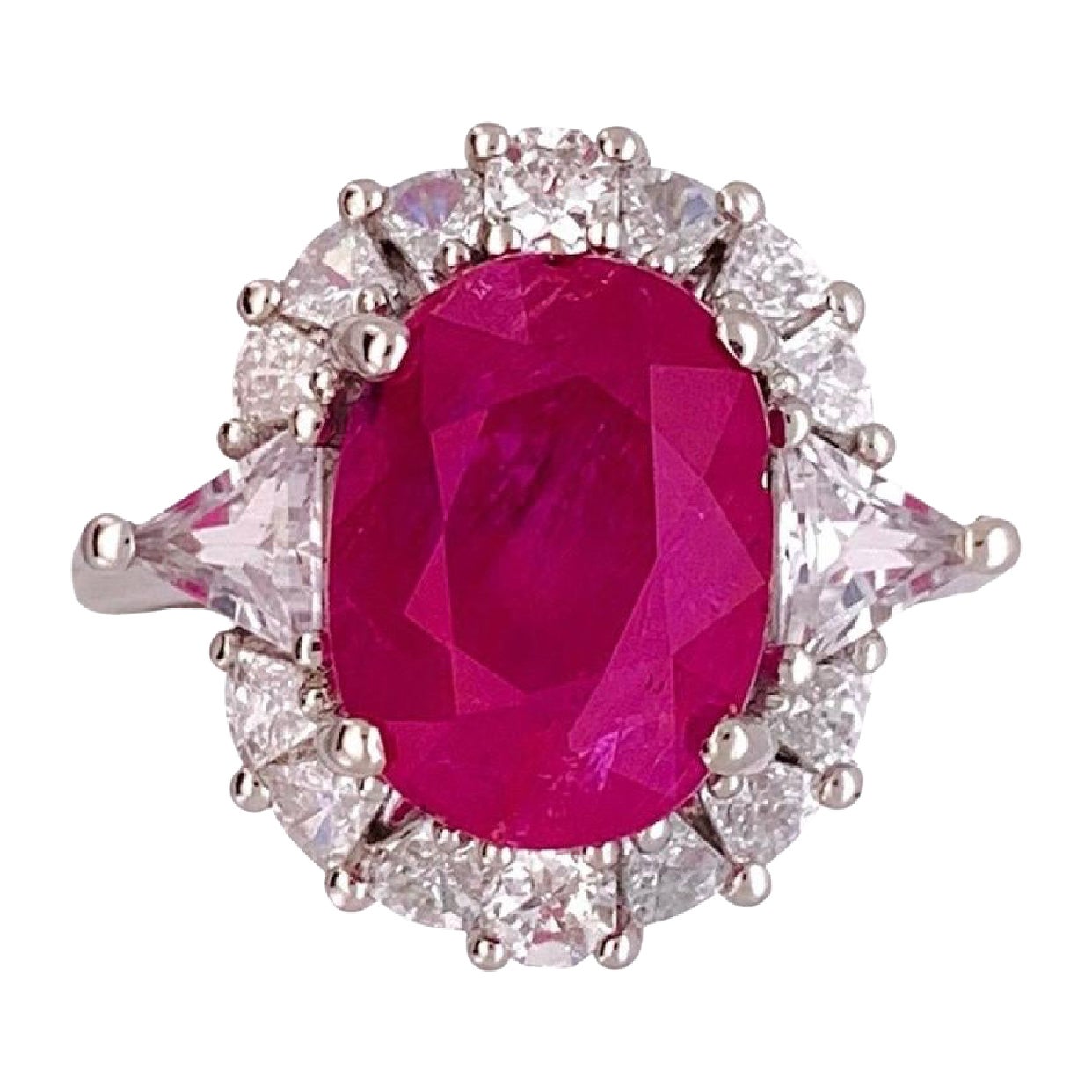 5.46 Ct GRS GIA Two Certificate Natural unheated Burma Mogok Ruby Red color For Sale