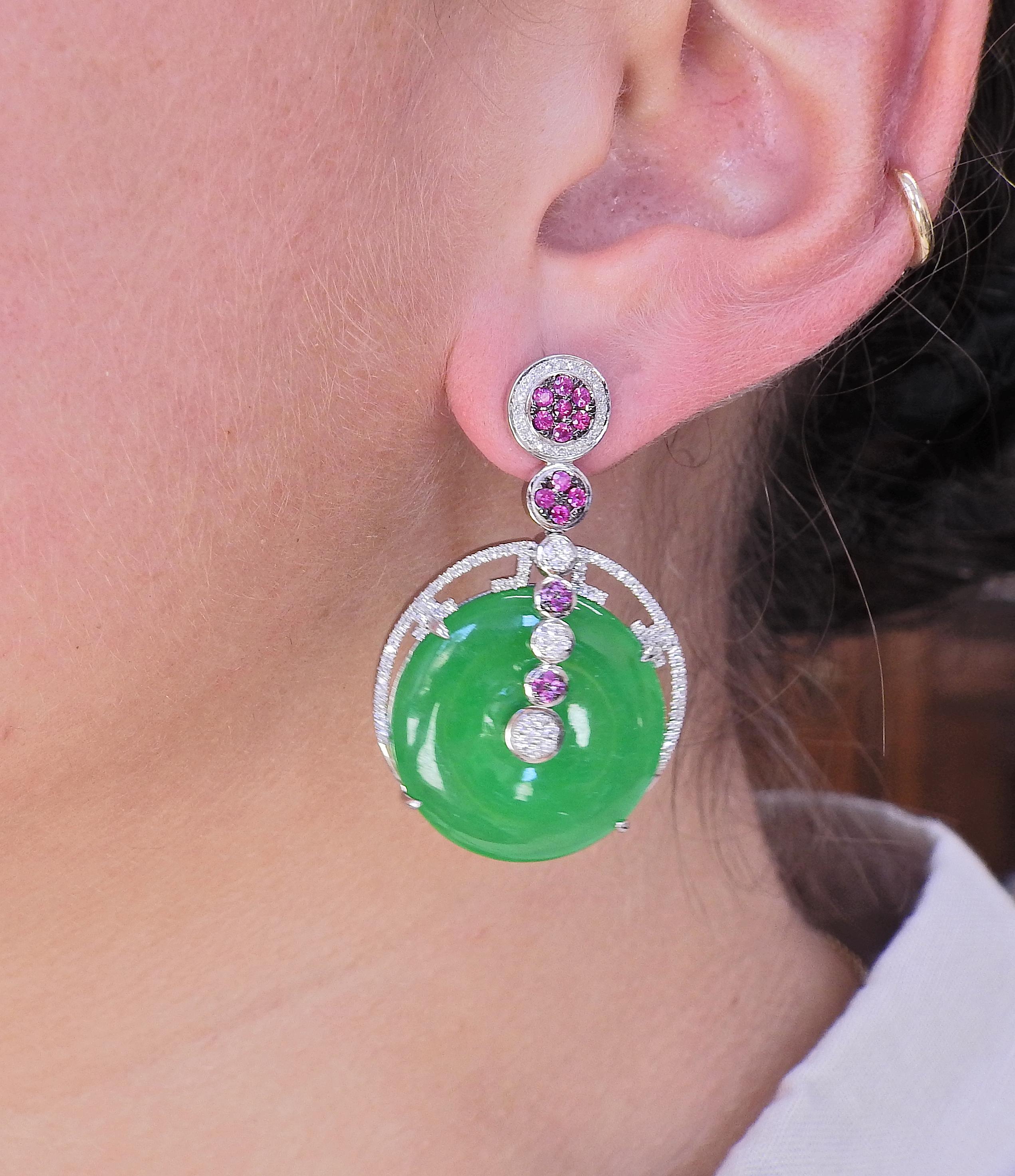 jade disc earrings